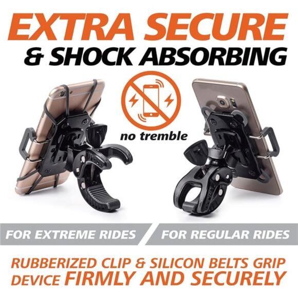 Bike & Motorcycle Phone Mount - For iPhone 14 (13, Xr, SE, Max/Plus), Galaxy S22 - Picture 3 of 7